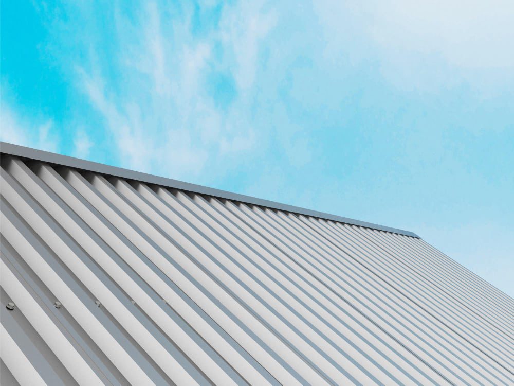 A newly installed metal roof on a commercial building in Oklahoma City.